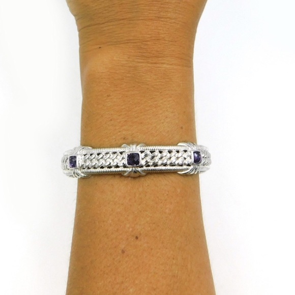 Judith Ripka Hinged Amethyst Bracelet - Picture 4 of 5